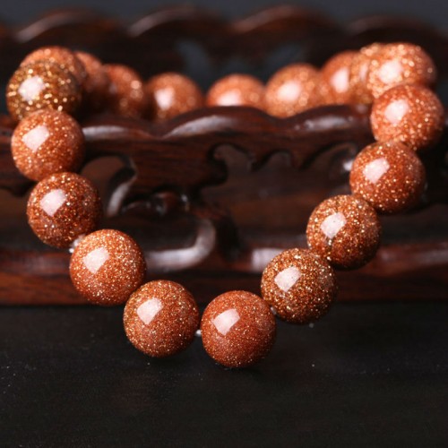 Браслет из натурального камня Авантюрин золотой