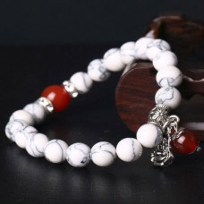 Браслет з натурального каменю Кахолонг з Буддою