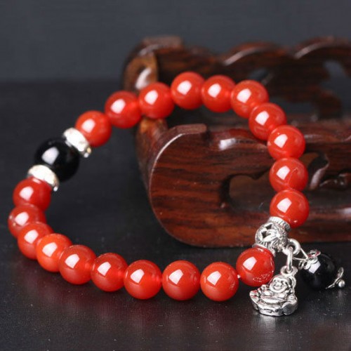 Браслет з натурального каменю Сердолік з Буддою