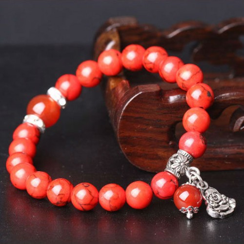 Браслет з натурального каменю Хаулит з Буддою