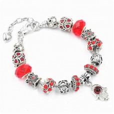 Браслет Pandora рука фатіми червоний