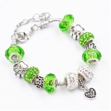 Браслет Pandora лапки салатовий