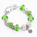 Браслет Pandora лапки салатовий