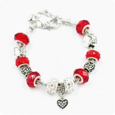 Браслет Pandora лапки червоний