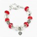 Браслет Pandora лапки червоний