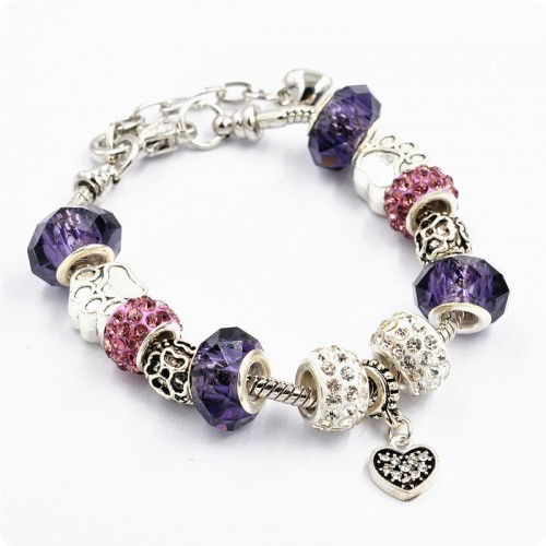 Браслет Pandora лапки фіолетовий