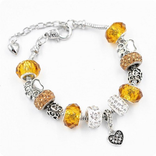 Браслет Pandora лапки жовтий