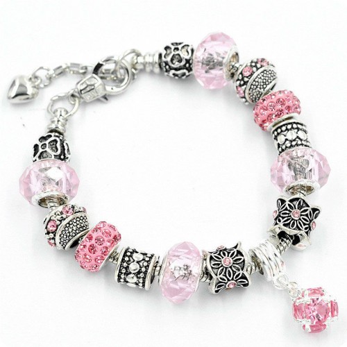 Браслет Pandora з підвіскою рожевий