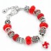 Браслет с шармами с подвеской красный