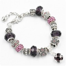 Браслет Pandora з підвіскою фіолетовий