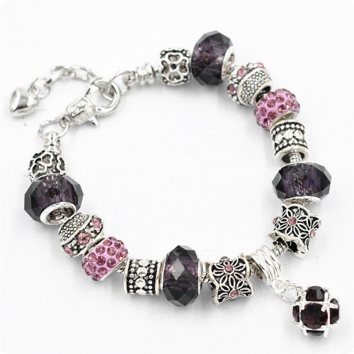 Браслет Pandora з підвіскою фіолетовий