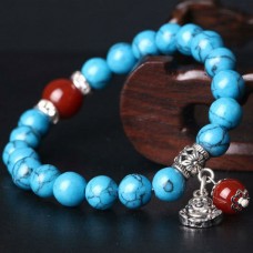 Браслет з натурального каменю Бірюза з Буддою