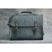 Кожаный мужской портфель CARNEM dark blue briefcase серо-синий