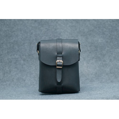 Чоловіча шкіряна сумка CARNEM black Shoulder bag чорна