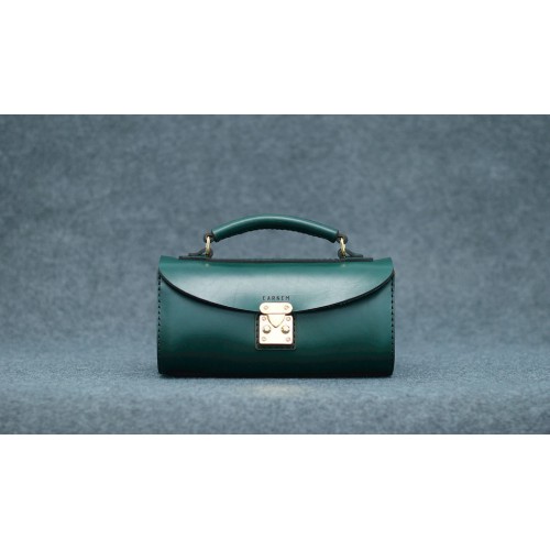 Женская кожаная сумка CARNEM green SCALE bag зеленая