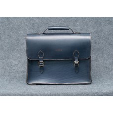 Шкіряний чоловічий портфель CARNEM blue briefcase синій