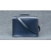 Кожаный мужской портфель CARNEM blue briefcase синий