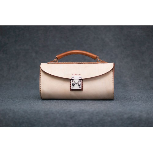 Шкіряна сумка CARNEM beige SCALE bag бежева
