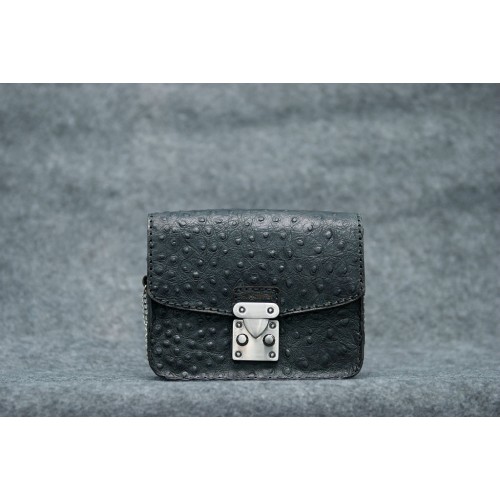 Жіноча шкіряна сумка CARNEM black (embossed leather) чорна