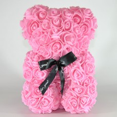 Мишка из Роз Teddy Bear pink розовый 23см в подарочной коробке