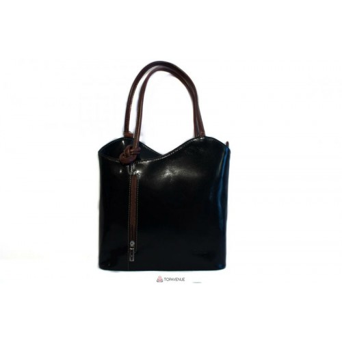 Жіноча шкіряна сумка CHIARA ( S6833) чорна з коричневим