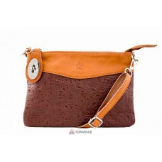 Женская кожаная сумка Fiorella (TR939) коричневая с коньячным