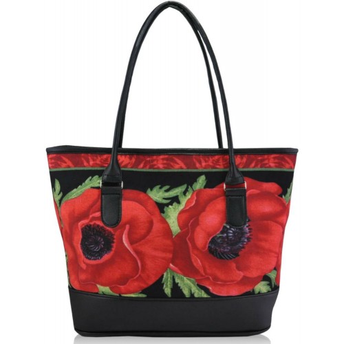 Жіноча сумка маки чорна