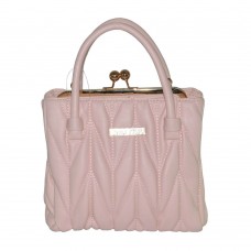 Мила жіноча сумка Angebot рожева з золотим замочком