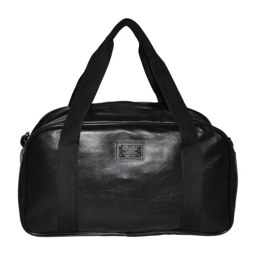 Спортивна сумка трапецієвидна гладка чорна