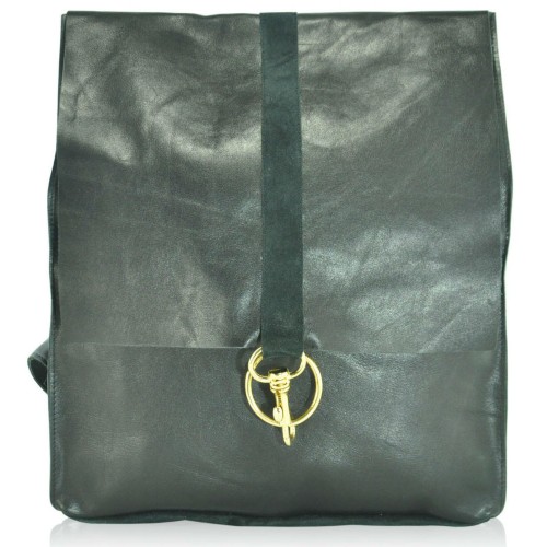 Шкіряний рюкзак rg-68 чорний