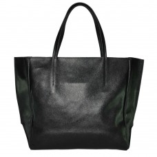 Жіноча сумка з сафьяновой шкіри Сохо на блискавці чорна