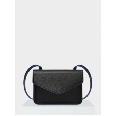 Женская кожаная сумка Rosa 002/0/Lu/B черная с синим