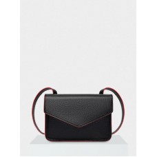 Женская кожаная сумка Rosa 002/0/Lu/R черная с красным