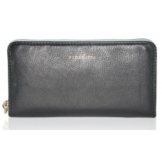 Кожаный кошелек FIDELITTI 036/180-0/T черный с голубым