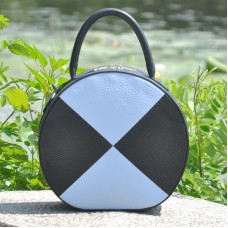 Жіноча шкіряна сумка Tondo чорна з блакитним