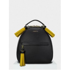 Жіночий шкіряний рюкзак Zaino 027/0-180/T чорний з жовтим