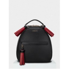 Жіночий шкіряний рюкзак Zaino 027/0-850/T чорний з червоним