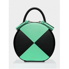 Женская кожаная сумка Tondo 019/0-305/T черная с зеленым