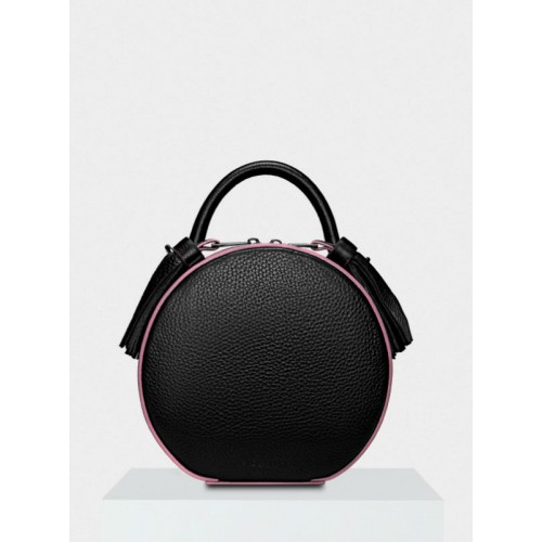 Жіноча шкіряна сумка Tondo mini 043/0/Lu/P чорна з рожевим