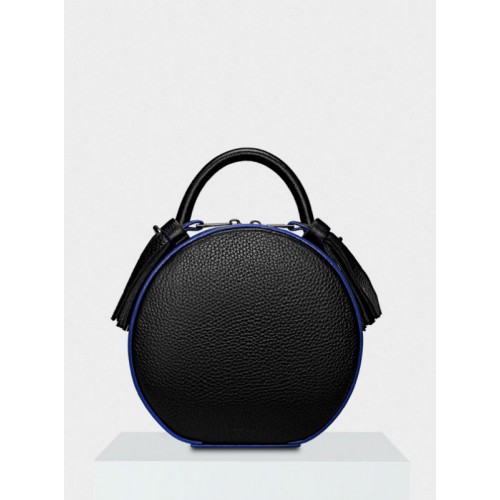 Жіноча шкіряна сумка Tondo mini 043/0/Lu/B чорна з синім 