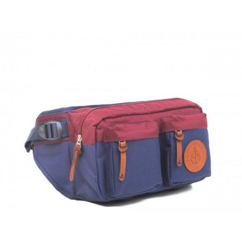 Поясна сумка GIN "Дакота" (wbvbl_o) синя з бордовим