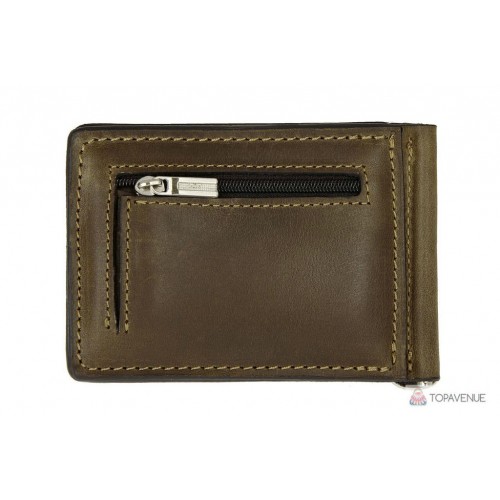 Зажим для купюр Grande Pelle ONDA 125620 шоколад с монетницей