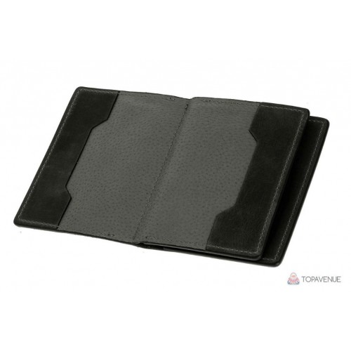 Обкладинка для документів, паспорти, автодокументів з відділом для карт Grande Pelle 212110 чорна (матова)