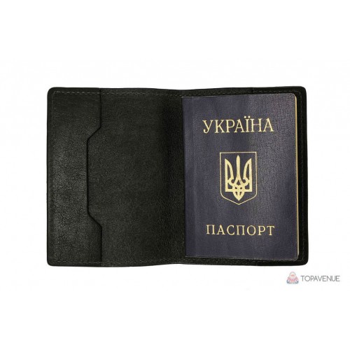 Обкладинка для паспорта Grande Pelle 252610 чорна глянцева
