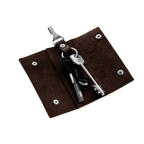 Ключниця на кнопках Grande Pelle 405120 матова шкіра шоколад