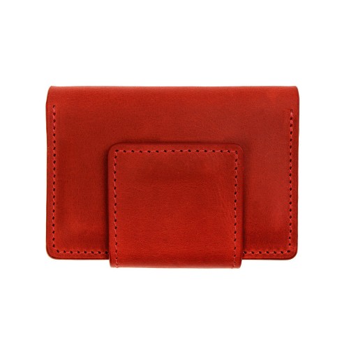 Візитниця на магніті Grande Pelle 302160 матова шкіра червона