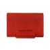 Візитниця на магніті Grande Pelle 302160 матова шкіра червона
