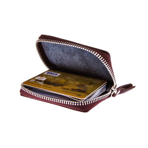 Візитниця на блискавці Grande Pelle 315623 бордо