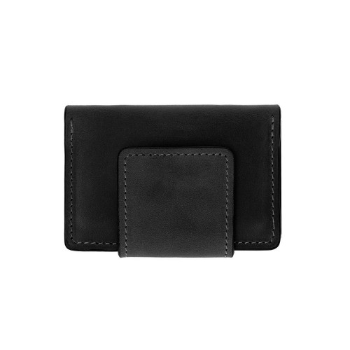 Візитниця на магніті Grande Pelle 302110 матова шкіра чорна