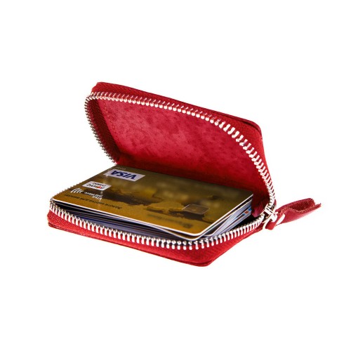 Візитниця на блискавці Grande Pelle 315660 червона